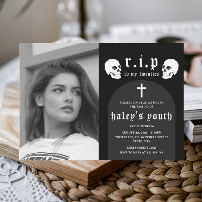 Invitation RIP Twenties 20s Drôle d'enterrement 30e Anniversa (Créateur téléchargé)