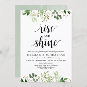 Invitation Rise and Shine, Green Post Mariage Brunch