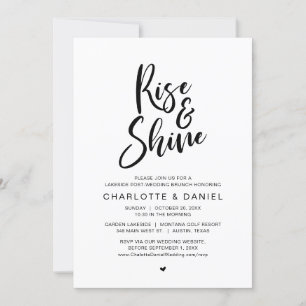 Invitation Rise and Shine, Mariage de la poste Fête de Brunch