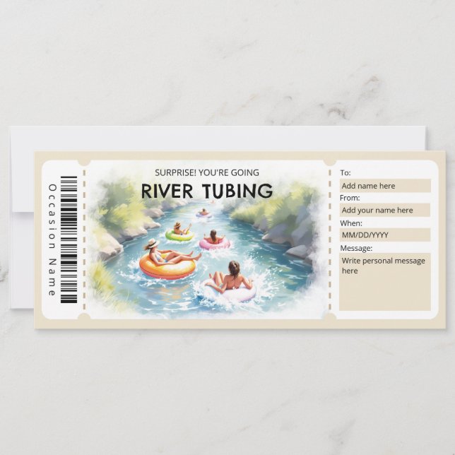 Invitation River Tubing Gift Certificate (Devant)