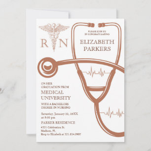 Invitation RN BSN Modern Nursing Graduation Party