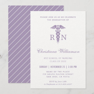 Invitation RN Infirmière inscrite Caduceus Graduation minimal