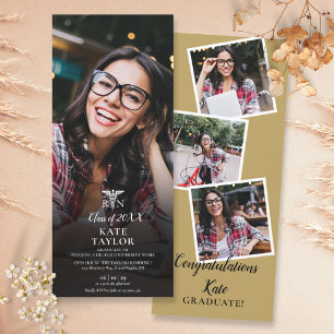 Invitation RN Nursing 4 Photo Collage Graduation Party