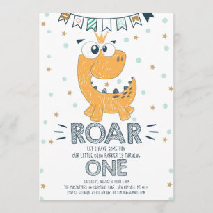 Invitation ROAR Dinosaur premier anniversaire