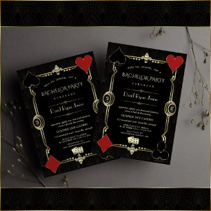 Invitation Roaring 20s Gold Black Great Gatsby Bachelor Party