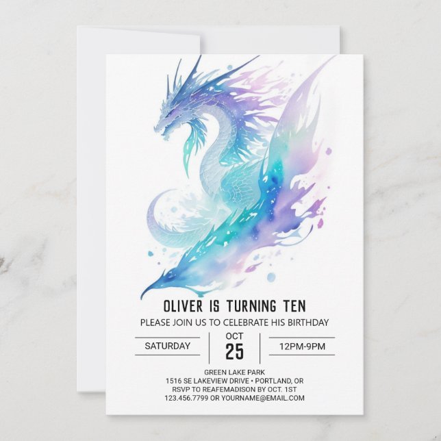 Invitation Roaring Fun Dragon Adventure Anniversaire (Devant)