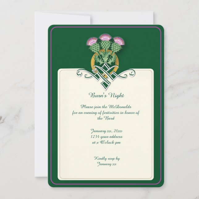 Invitation Robbie brûle chardon (Devant)