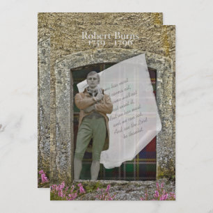 Invitation Robbie Burns Old Stone and Heather