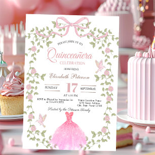 Invitation Robe à paillettes de fleurs sauvages Rose Quincean
