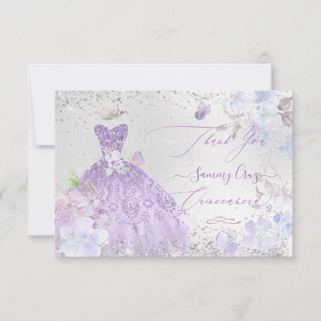 Invitation Robe à paillettes poussiéreuse violette pour les r (Devant)