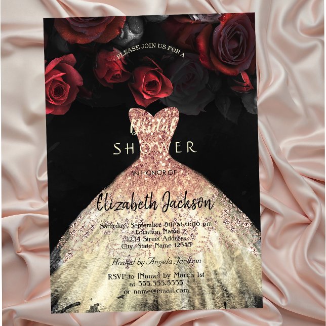 Invitation Robe aux Roses Rouges, Réception de Mariage (Créateur téléchargé)