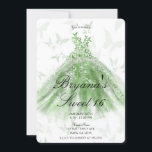 Invitation Robe Beurre Vert Danser Douce 16 Partie<br><div class="desc">Personnaliser pour tout événement</div>