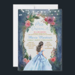 Invitation Robe bleue Dusty Forêt foncée Floral Mis Quince<br><div class="desc">Robe Bleue Dusty ÉDITABLE Forêt Sombre Floral Mis Quince Invitation Élégante Robe Bleue Douce Princesse Forêt Quinceanera Invitation Quinceañera 15 Anos,  16e Anniversaire Floral Violet Rose</div>