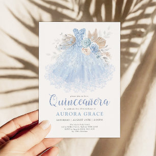 Invitation Robe bleue Quinceañera Mis Quince 15 Años