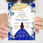 Invitation Robe Bleue Royale Mexicaine 15e anniversaire<br><div class="desc">Robe Bleue Royale et Rose Mexicaine 15e Anniversaire Invitation Mis Quince Anos,  15e Anniversaire, </div>