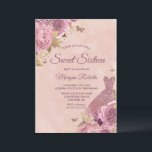 Invitation Robe Blush Dusty Rose Floral Sweet 16 Party<br><div class="desc">Robe Blush Dusty Rose Floral Sweet 16 Party Invitation Plus de motifs floraux élégants dans notre magasin! Voir la collection correspondante dans notre magasin</div>