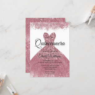 Invitation Robe Blush rose or Quinceanera Party