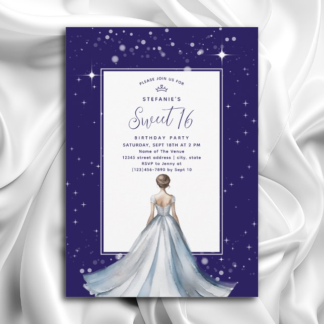 Invitation Robe de bal en argent douce 16 ans robe de soirée  (Créateur téléchargé)