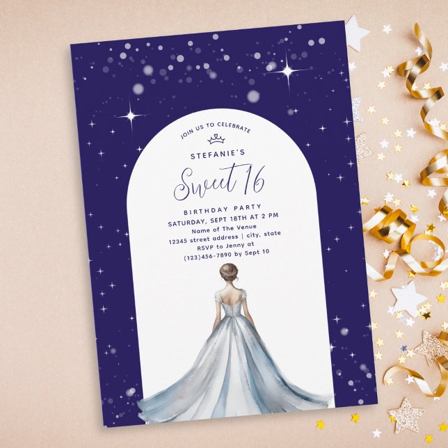 Invitation Robe de bal en argent Robe de soirée bleu marine S (Créateur téléchargé)