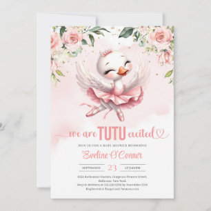 Invitation Robe de ballerine tutu de Swan Rose or floral