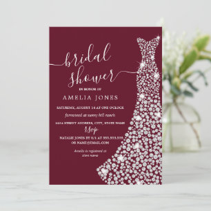 Invitation Robe de bijou de Bourgogne pour la fête de mariage