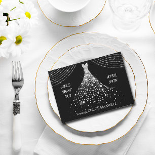 Invitation Robe de bijoux en argent Bachelorette Fête Invitat