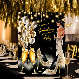 Invitation Robe de champagne en crème dorée pour un anniversa