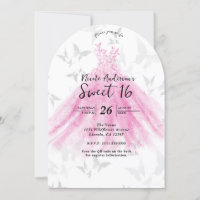 Robe de danse papillon rose et or Sweet 16