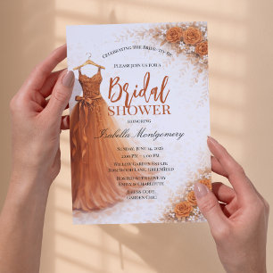 Invitation Robe de demoiselle d'honneur orange brûlé Fête de