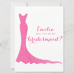 Invitation robe de demoiselle d'honneur scintillante