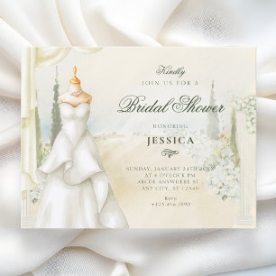 Invitation Robe de jardin floral pour la douche de mariée