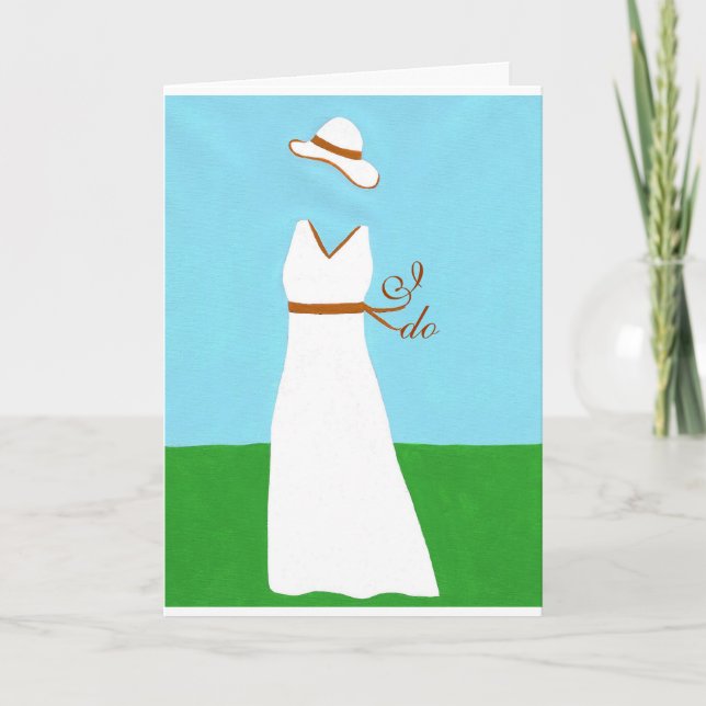 Invitation Robe de Mariage, blanc avec garniture de café invi (Devant)