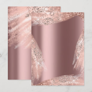 Invitation Robe de mariée 16 ans douce Rose Diamant Pailletée