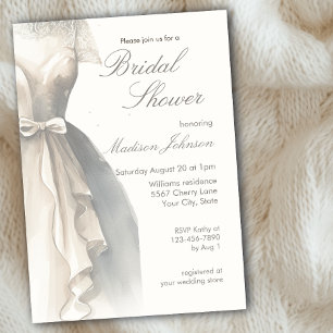 Invitation Robe de Mariée Aquarelle Enterrement de Vie de Jeu