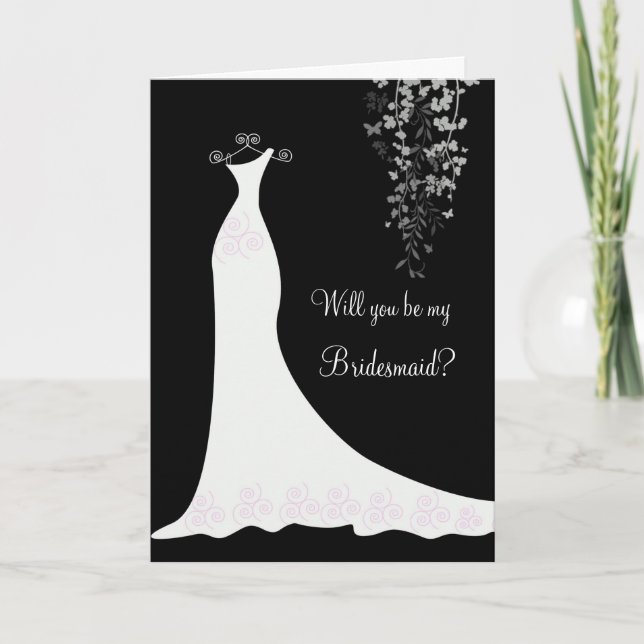 Invitation Robe de mariée blanche sur demande de demoiselle d (Devant)