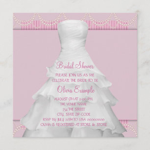 Invitation Robe de mariée élégante blanche Shower de mariage