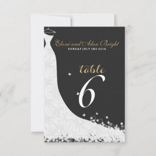 Invitation Robe de mariée en dentelle blanche élégante Table