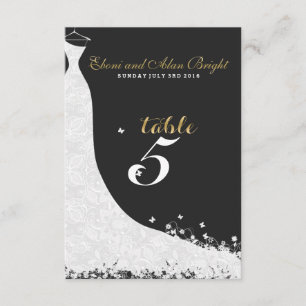 Invitation Robe de mariée en dentelle blanche élégante Table