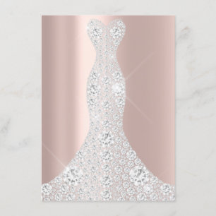 Invitation Robe de mariée Étincelle Rose VIP Rose Diamant