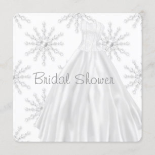 Invitation Robe de mariée Flocons de neige Baptême de mariage