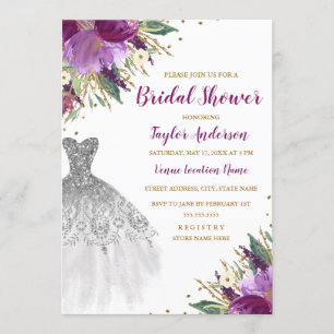 Invitation Robe de Mariée Paillettes Améthyste Enterrement de