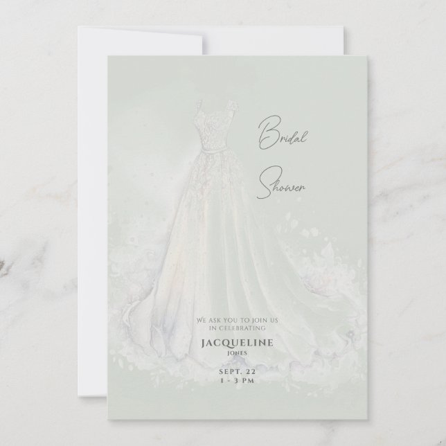Invitation Robe de mariée sage Bain de mariage (Devant)