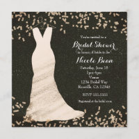 Robe de mariée sur cintre et confettis pour douche