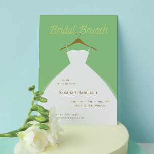 Invitation Robe de mariée suspendue Brunch de mariage pistach