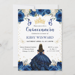 Invitation Robe de marin Cheveux bruns Princesse Quinceanera