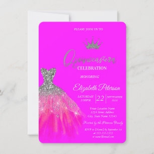 Invitation Robe de Parties scintillant adorable Tiara Fuschia