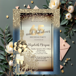 Invitation Robe de parties scintillant, Ballons, Métal Bleu 6