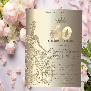 Invitation Robe de parties scintillant, Champagne de Diamants
