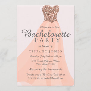 Invitation Robe de Parties scintillant de corail Pêcher Invit
