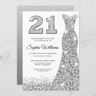 Invitation Robe de Parties scintillant Diamond Sparkle 21e an